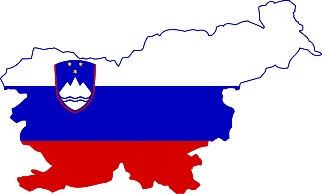 Shape of Slovenia on Map